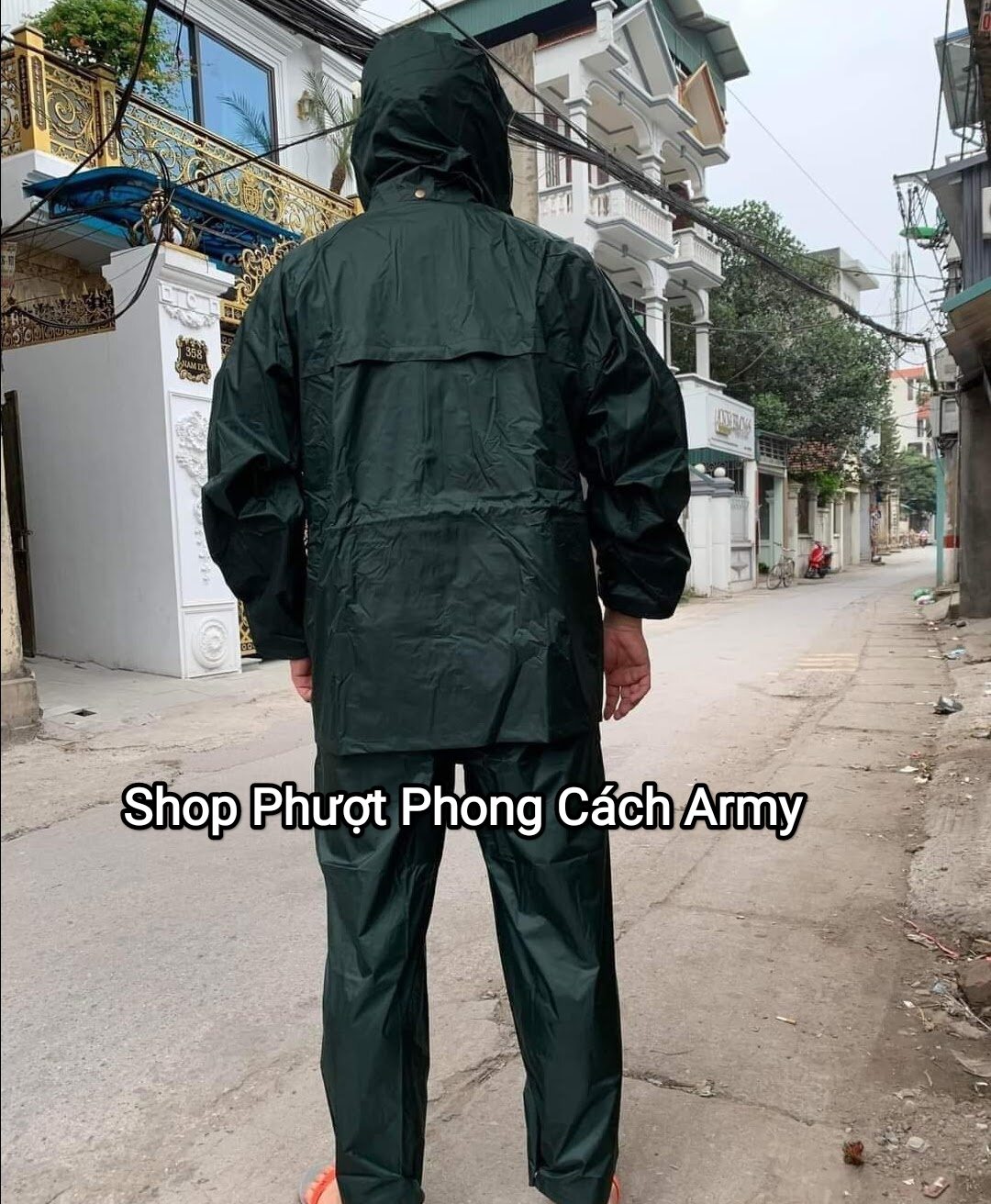 Bộ quần áo mưa SQ xanh