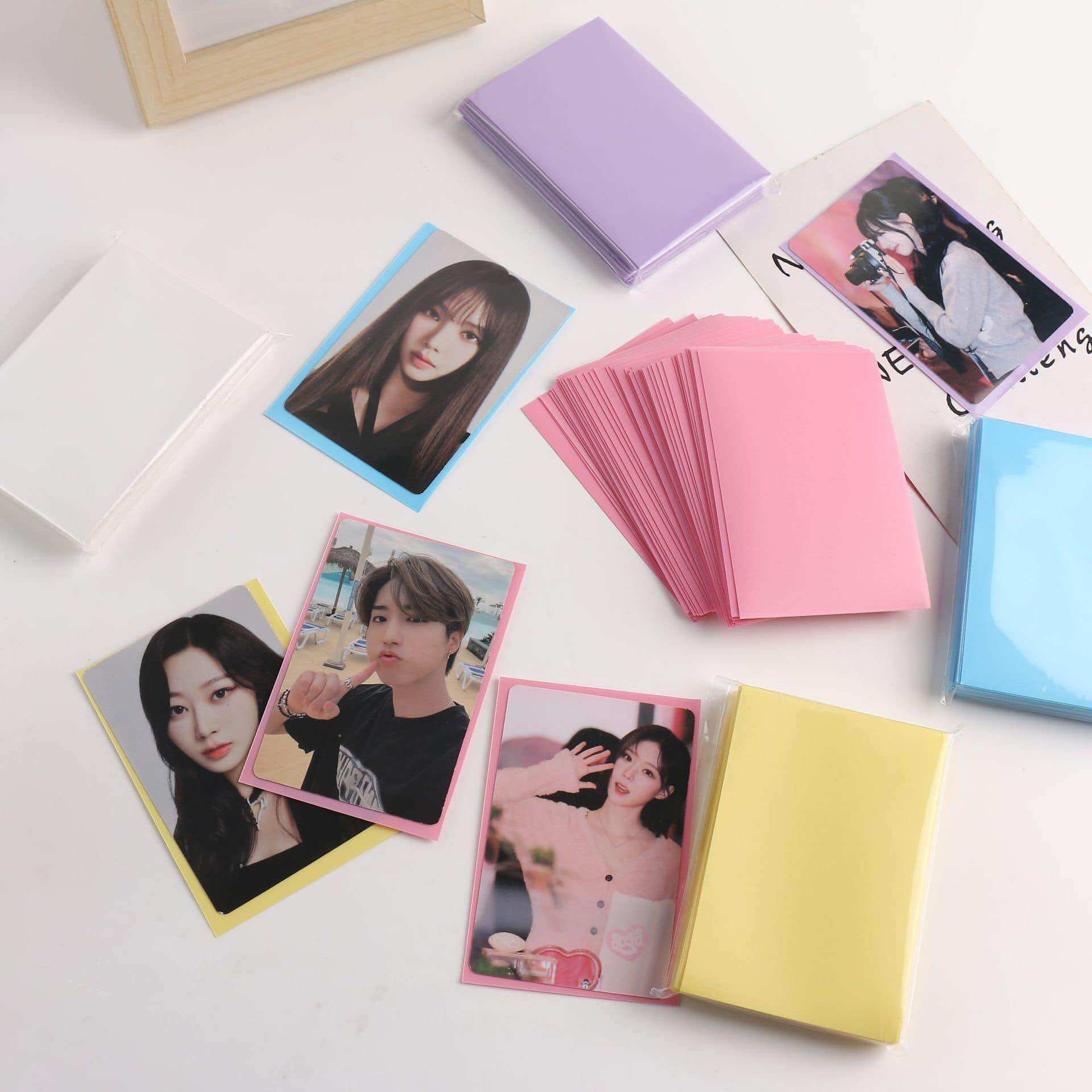 Sleeve nền màu dùng double bọc bảo vệ card idol kpop, thẻ bài anime