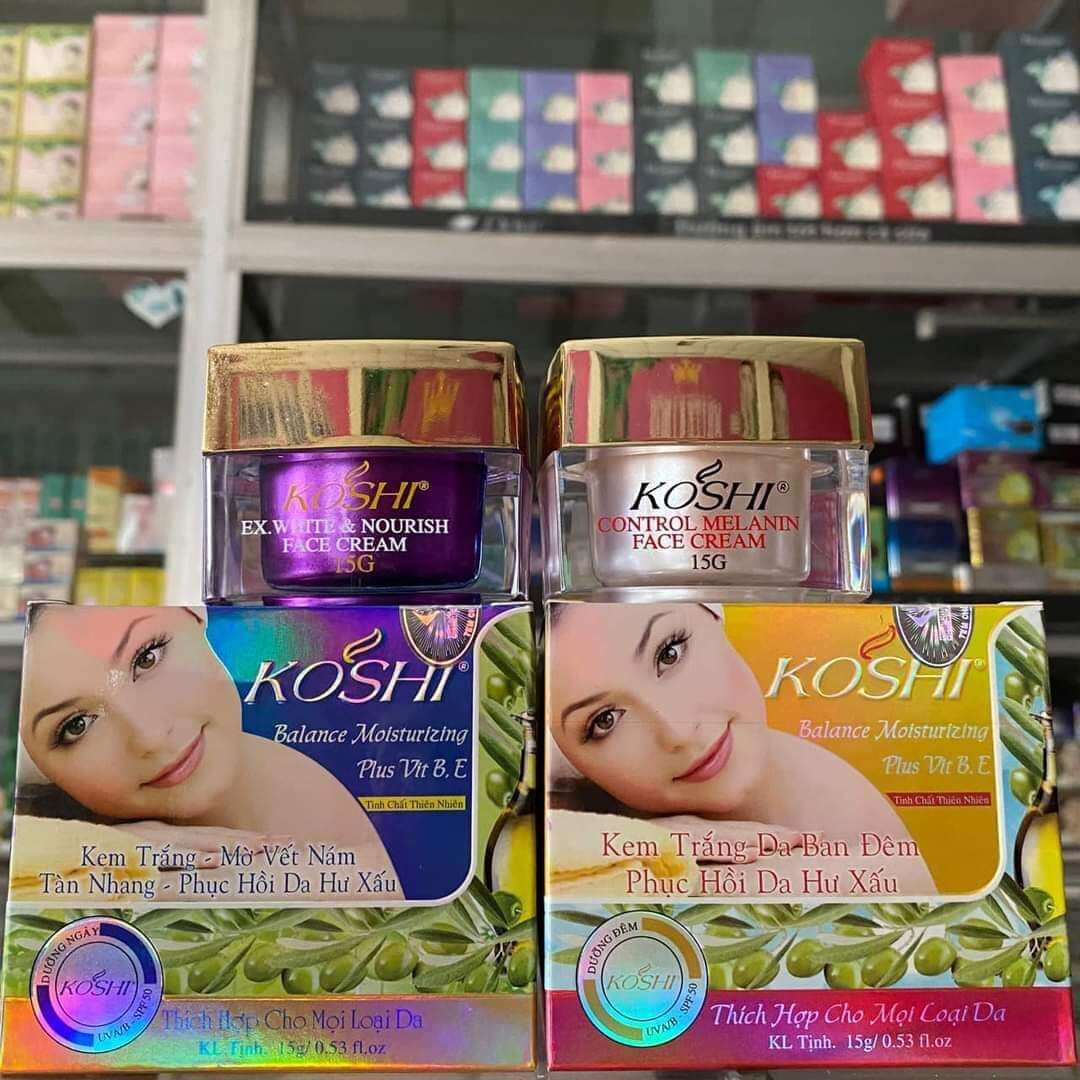 Combo kem koshi nám sạm tàn nhang đồi mồi ngày và đêm