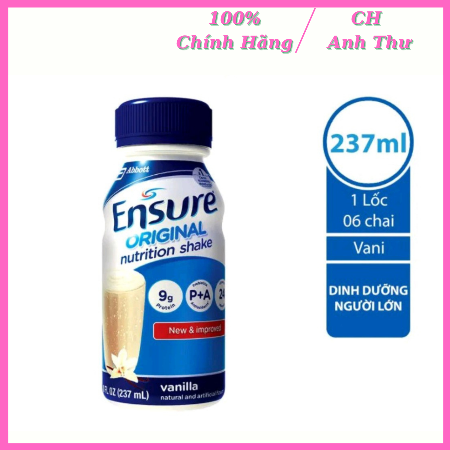Lốc 6 chai sữa nước ensure 237ml