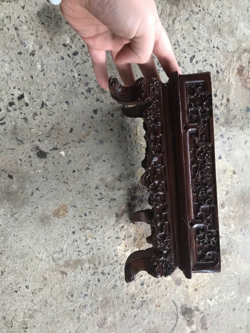 Khay trà chân quỳ gỗ gụ vuông 20cm