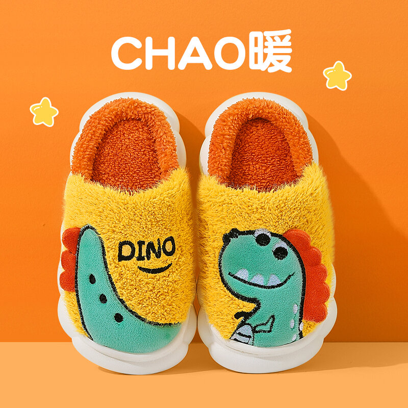 Dép lê bông trẻ em dép lê lông ôm gót chân bé trai mùa thu đông dép lê bông trẻ em lớn vừa gia đình em bé trong nhà bé gái nhỏ