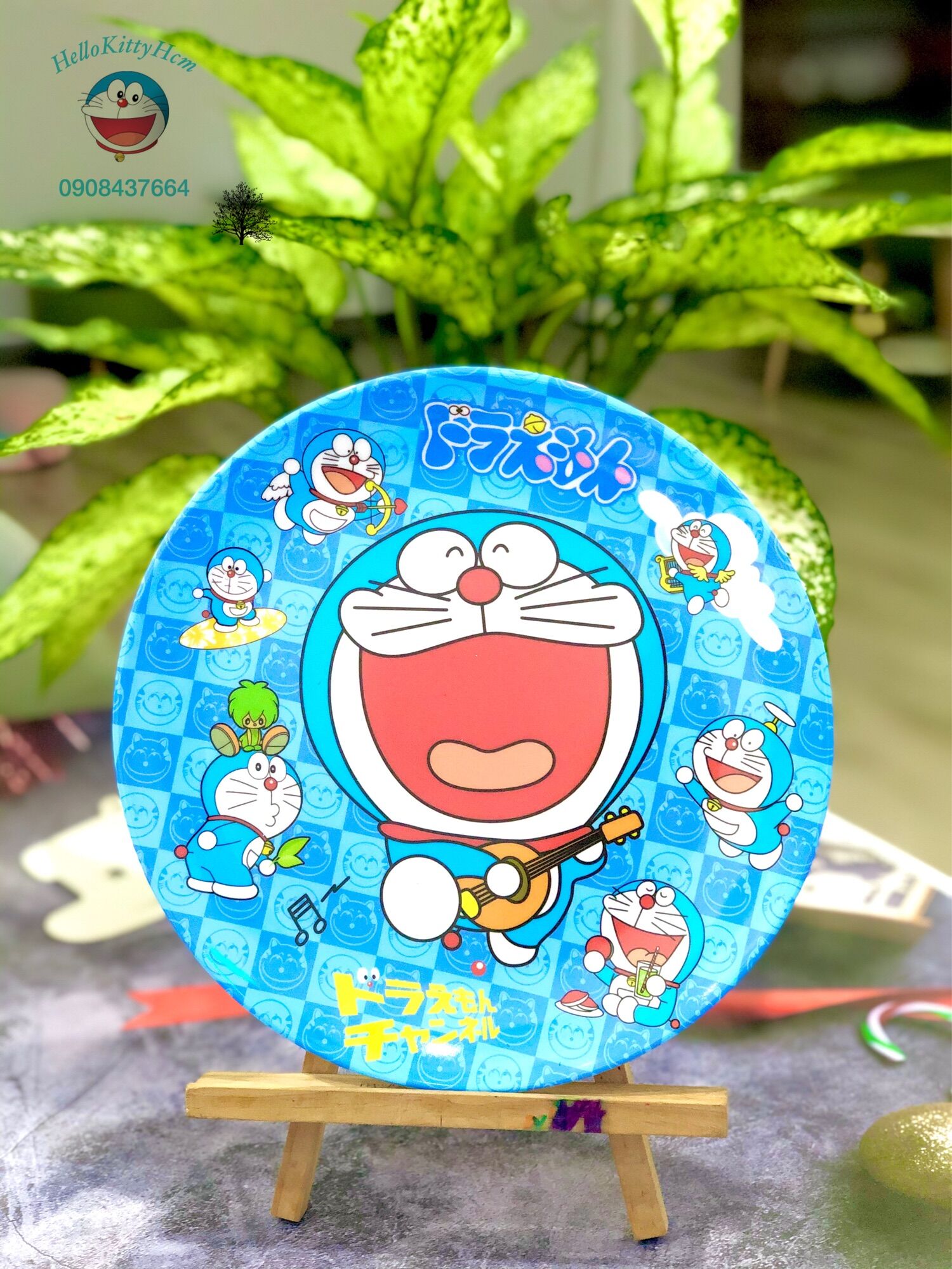 Dĩa tròn 20cm HelloKitty Doreamon