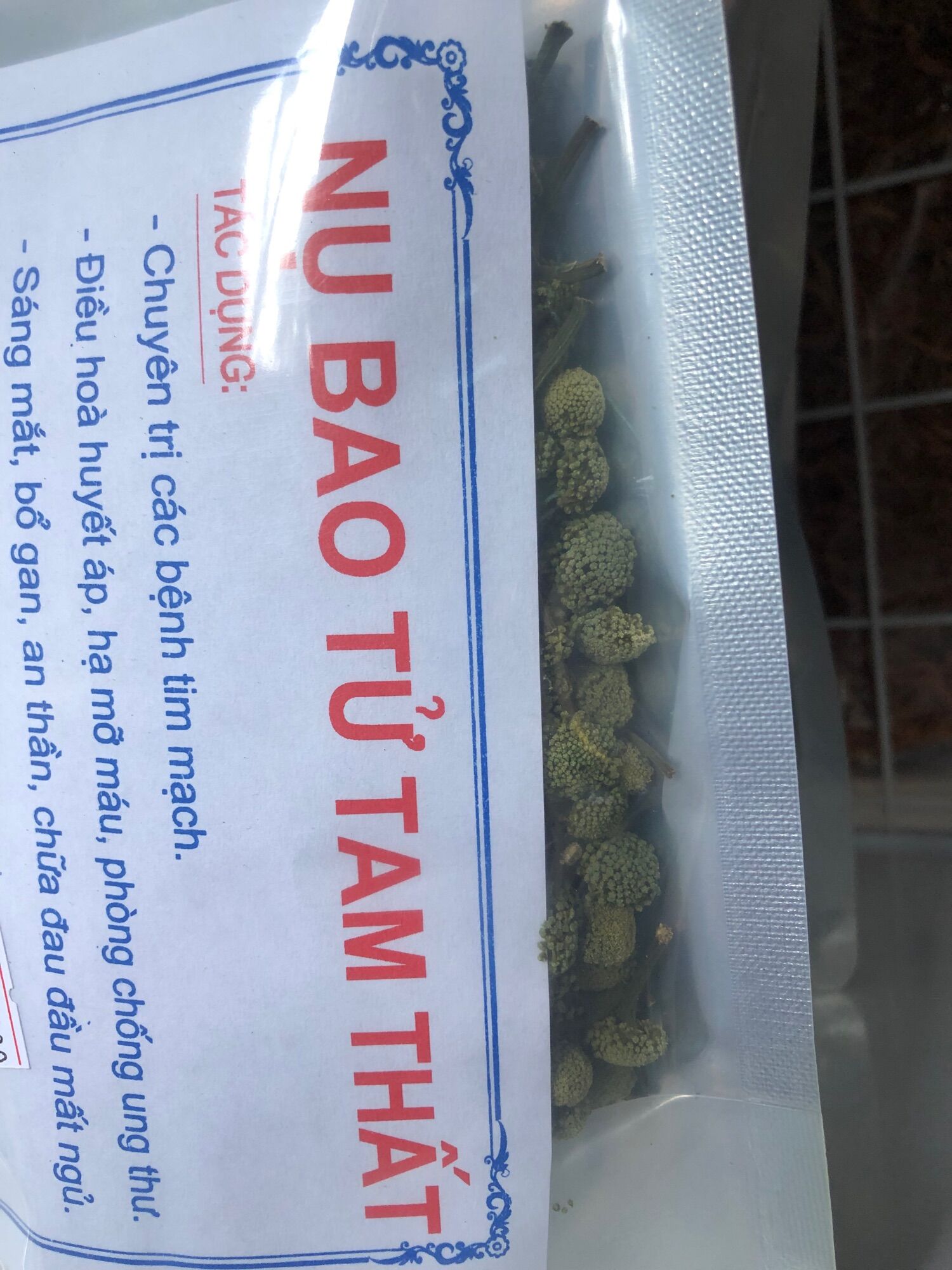 Nụ bao tử tam thất gói 200gr