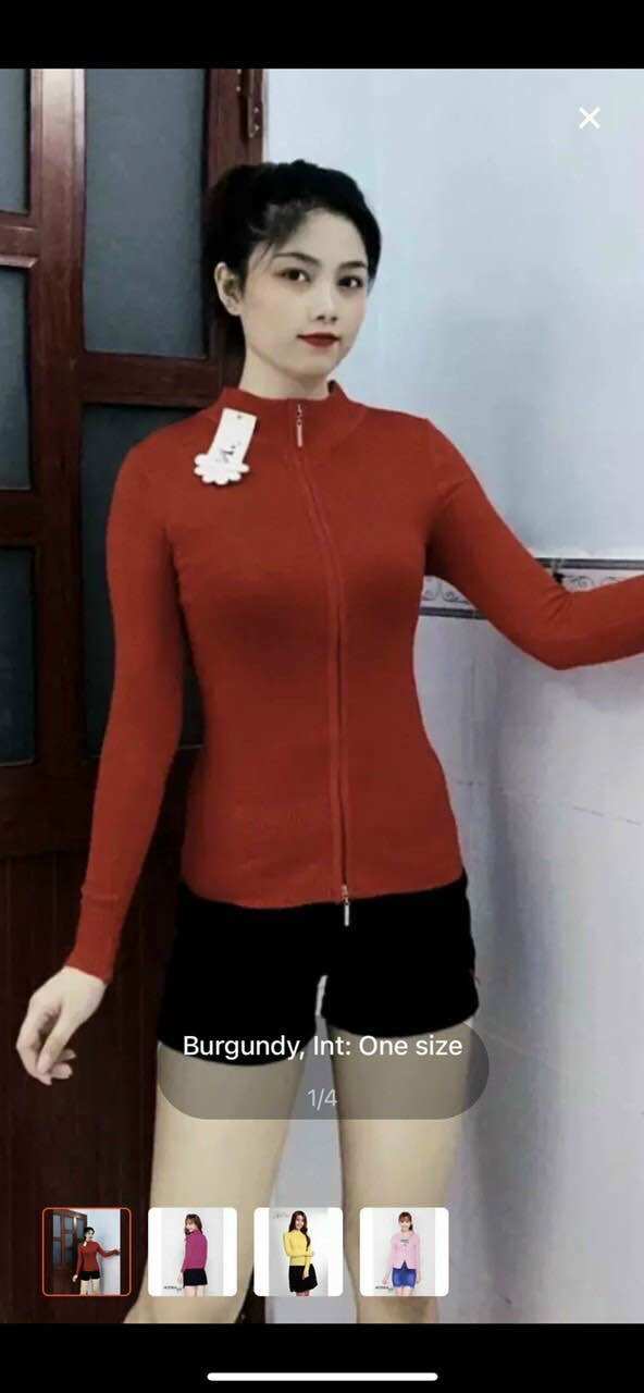 [HCM]Áo khoác len dây kéo tới cổ đẹp