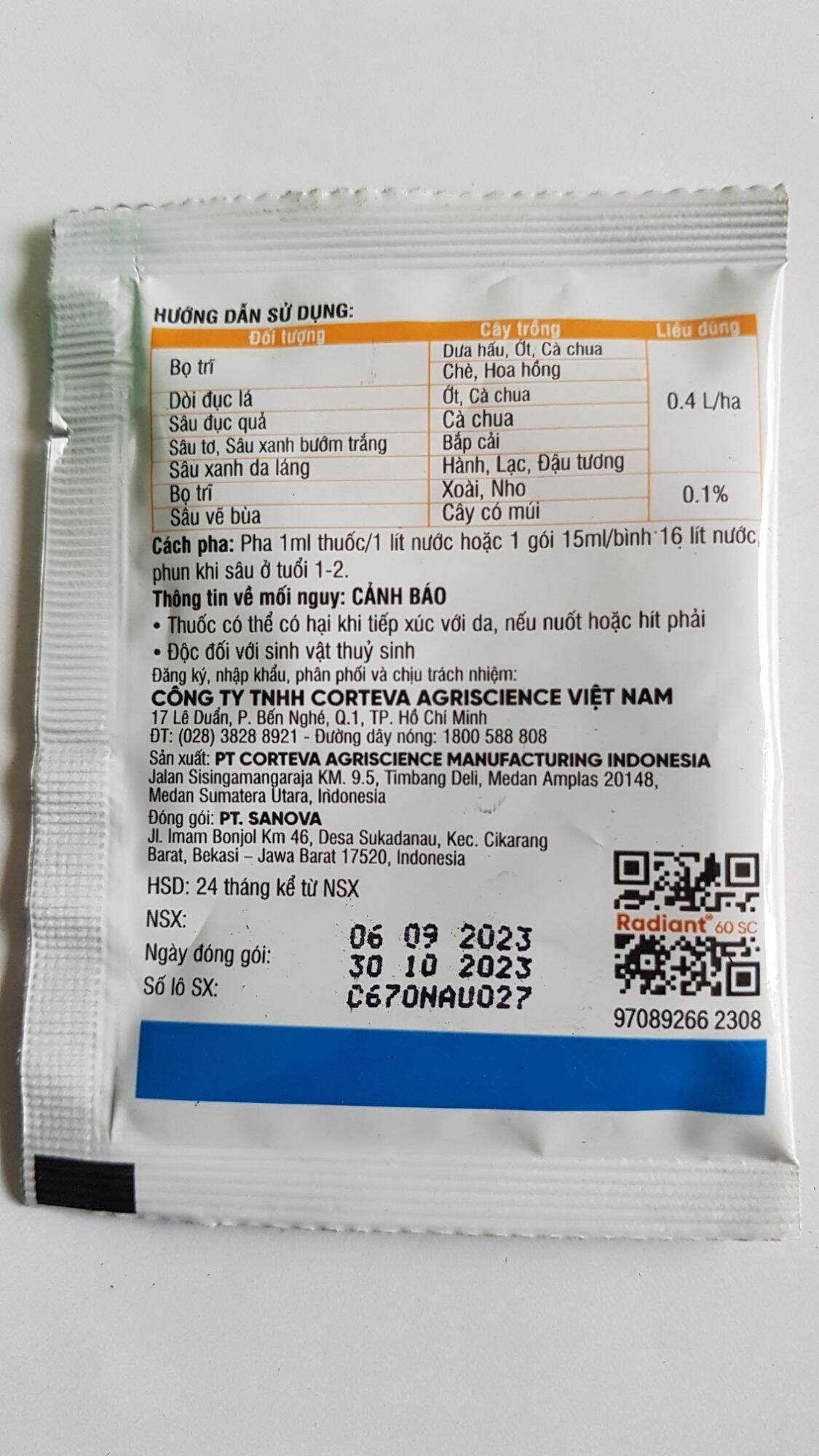 Thuốc trừ sâu sinh học RADIANT 15ml