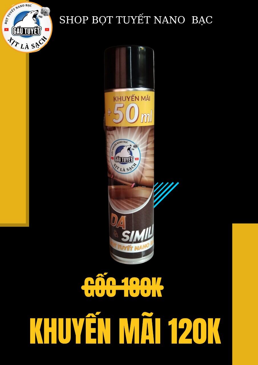 Bình Xịt Bọt Tuyết Nano bạc Gấu Tuyết Vệ Sinh da, simili