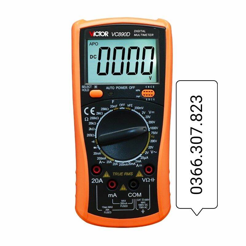 Đồng hồ vạn năng VICTOR VC-890D đo điện áp, điện trở, tụ điện