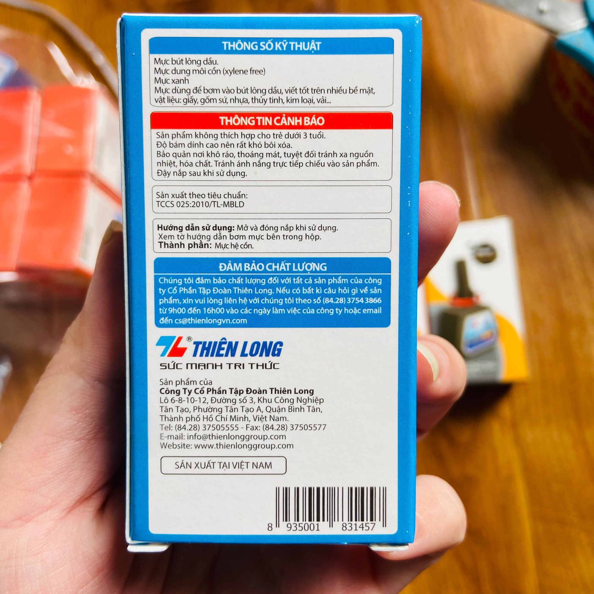 Mực bút lông dầu PMI01 thiên long (xanh đỏ đen)