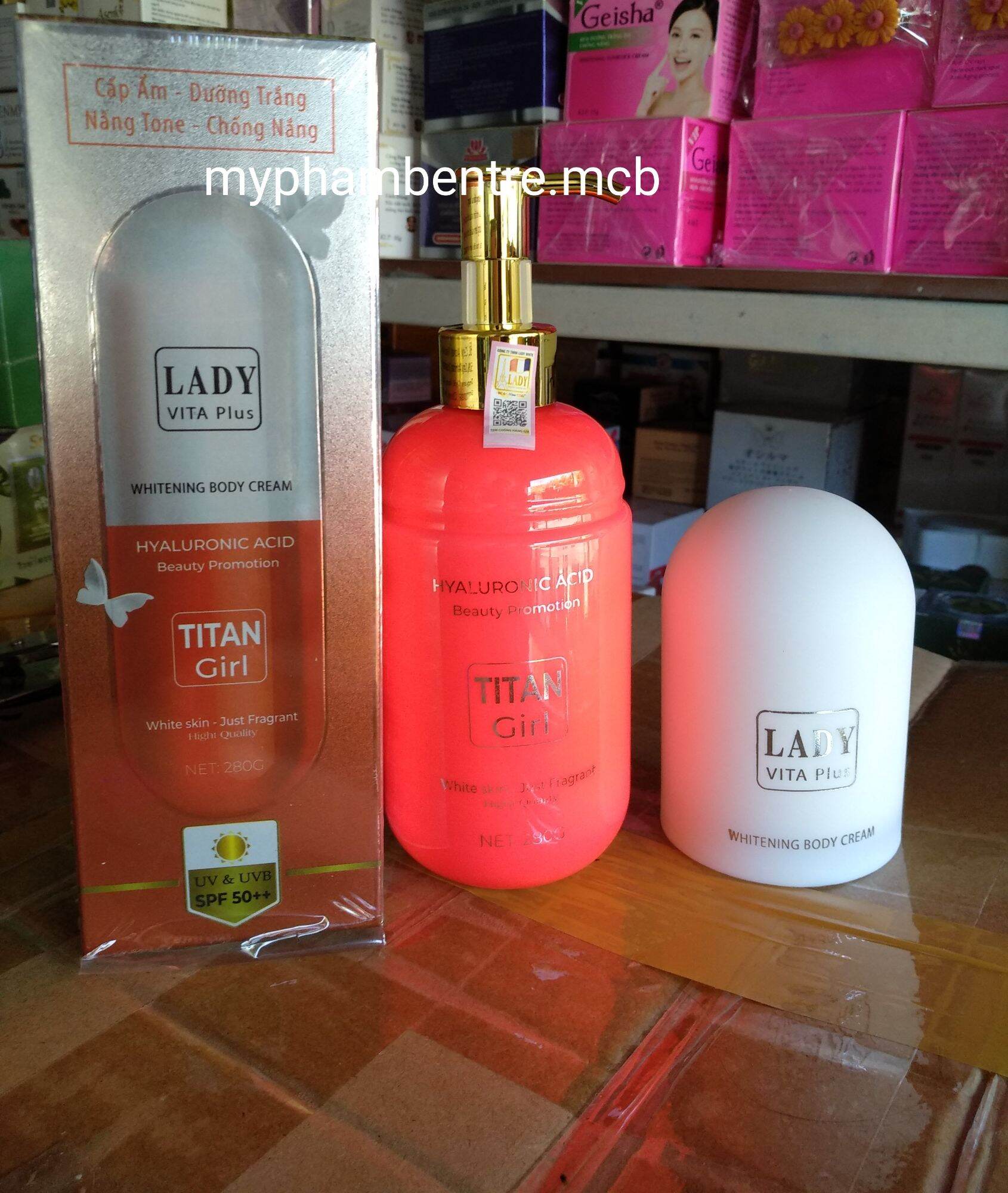 Kem body cream trắng da lady vita plus 280g