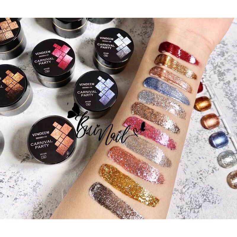 Set gel vẽ nhũ 12 màu