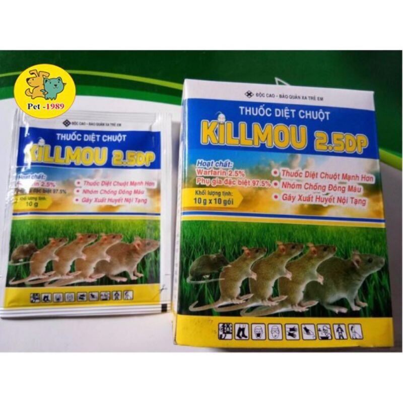 10 gói diệt chuột sinh học killmou25Dpan toàn cho người vật nuôi