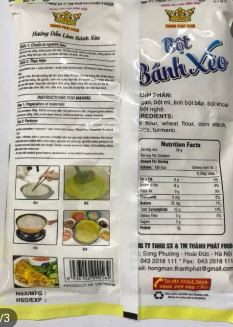 combo 3 gói bột làm bánh xèo  400gr,80.000đ