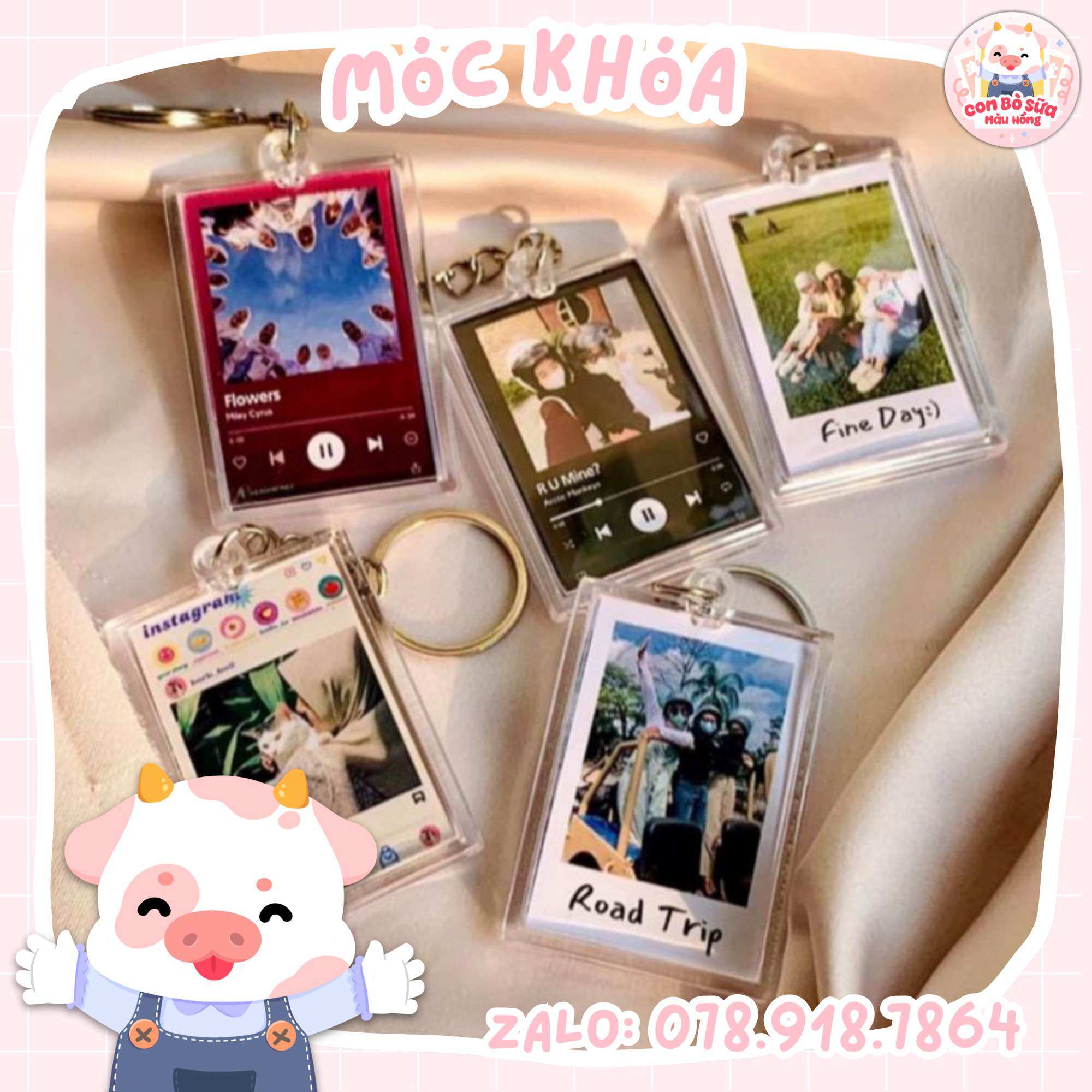 Móc khoá thay ảnh - custom keyring in ảnh theo yêu cầu