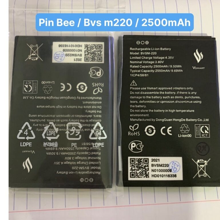 Pin vsmart bee bvsm-220 bao test đổi trả
