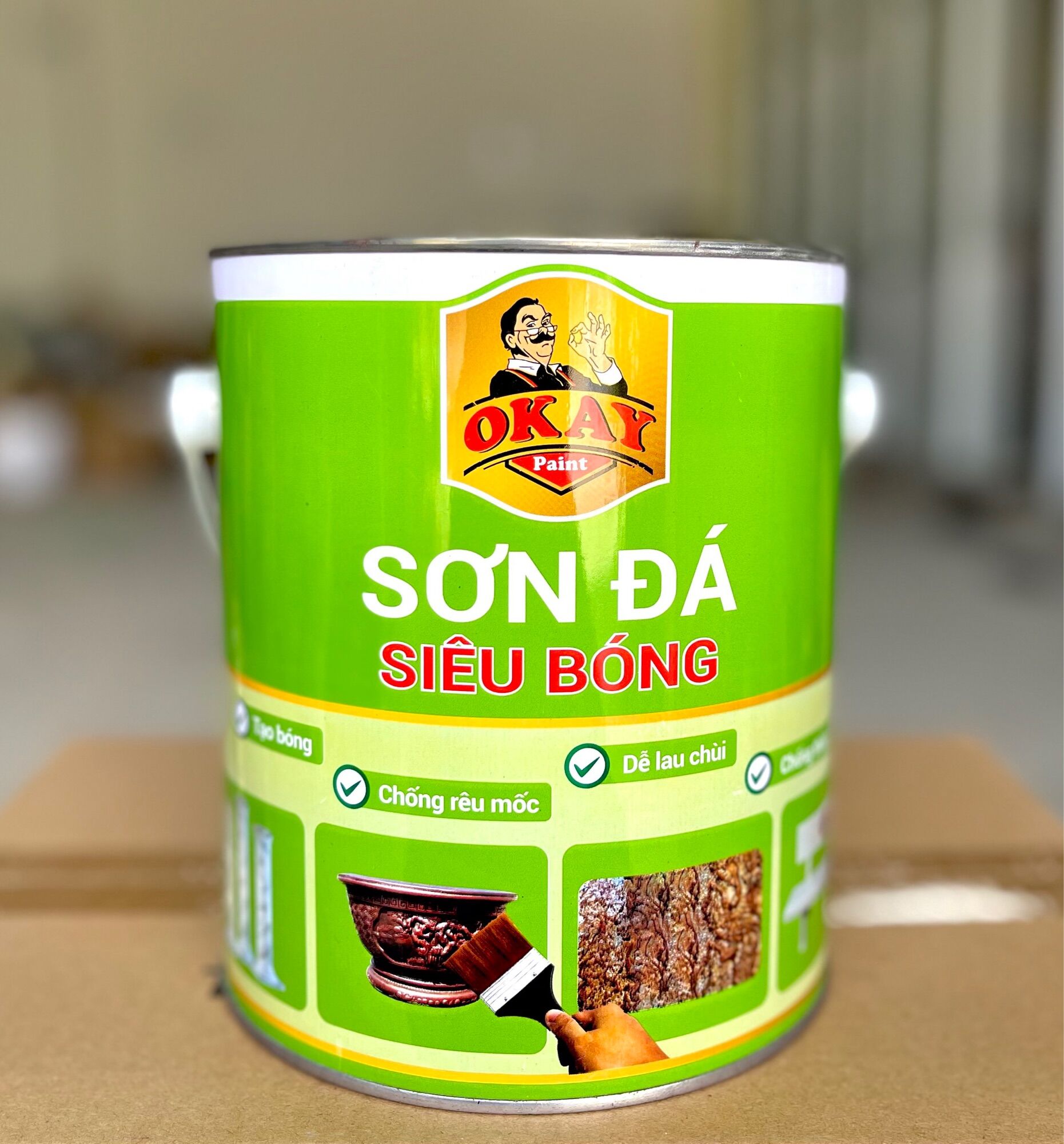 Sơn Đá Siêu Bóng Okay 800gr