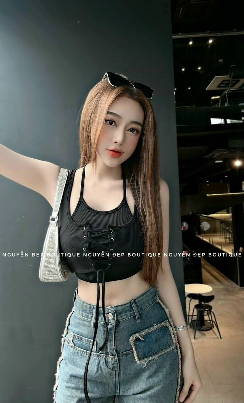 ( HCM) Áo kiểu dây đan trước ngực hàng đẹp