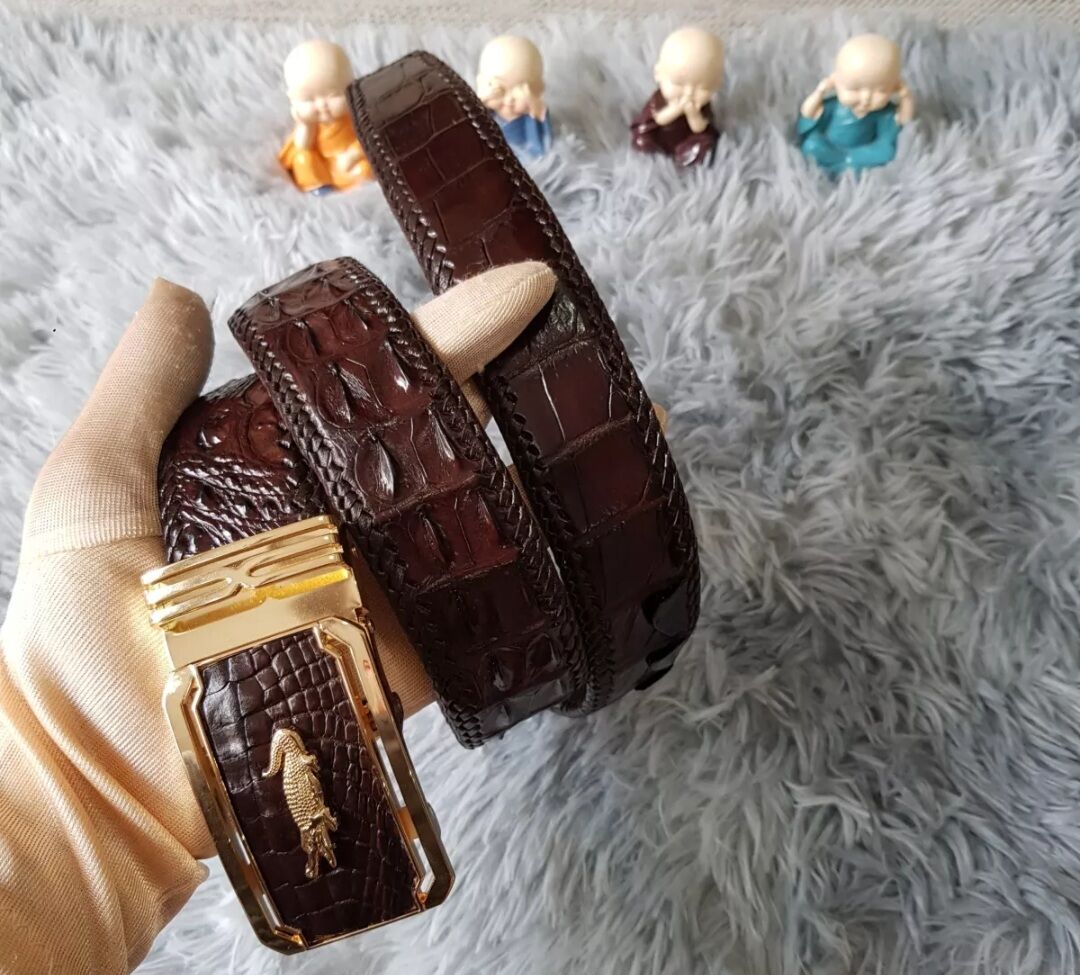Dây lưng liền gù lưng cá sấu (bản đan) rộng 4.0cm
