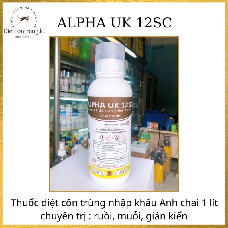 Thuốc diệt muỗi và các loại côn trùng alpha uk nhập anh quốc chai 1 lít