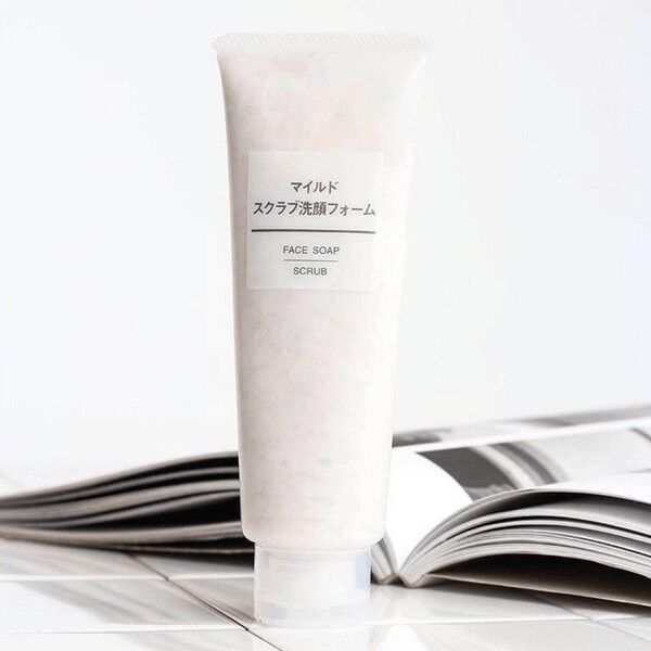 Sữa rửa mặt tẩy tế bào chết muji face soap scrub
