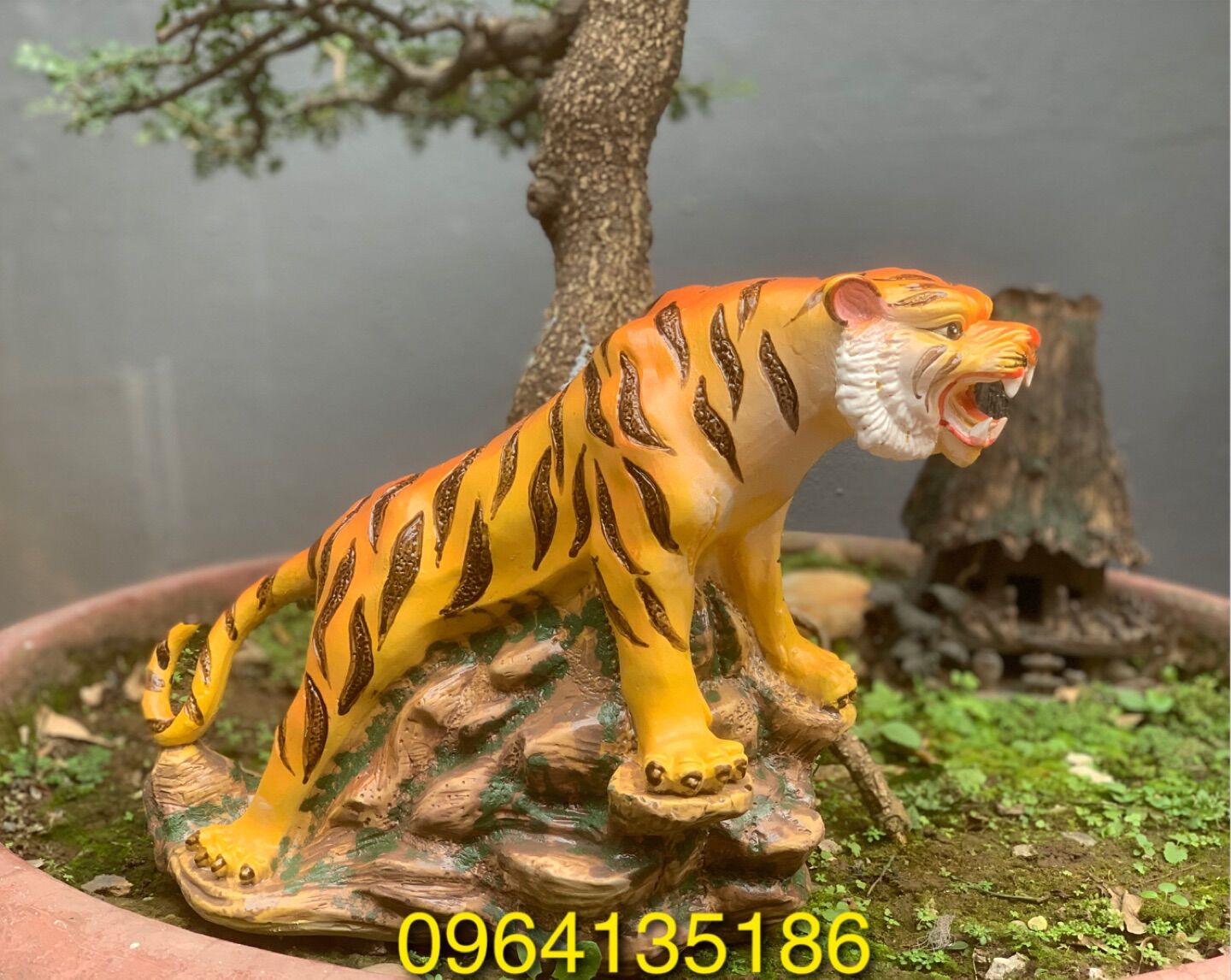 Tượng hổ tiểu cảnh h26cm gốm sứ Bát Tràng