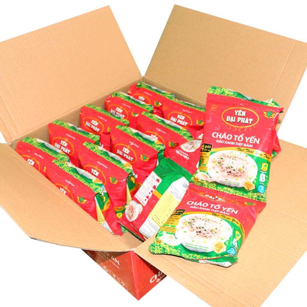 Cháo tổ yến đậu xanh thịt bằm thùng 30gói