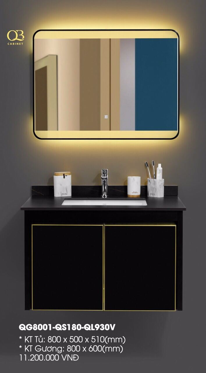 Tủ thủy tinh+gương đèn cảm ứng thumbnail