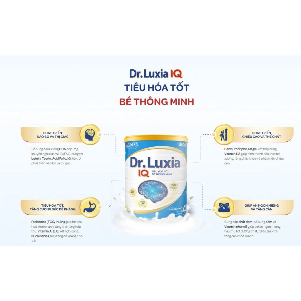 (Mẫu mới) Sữa bột Dr Luxia IQ số 1,2,3,4 900g