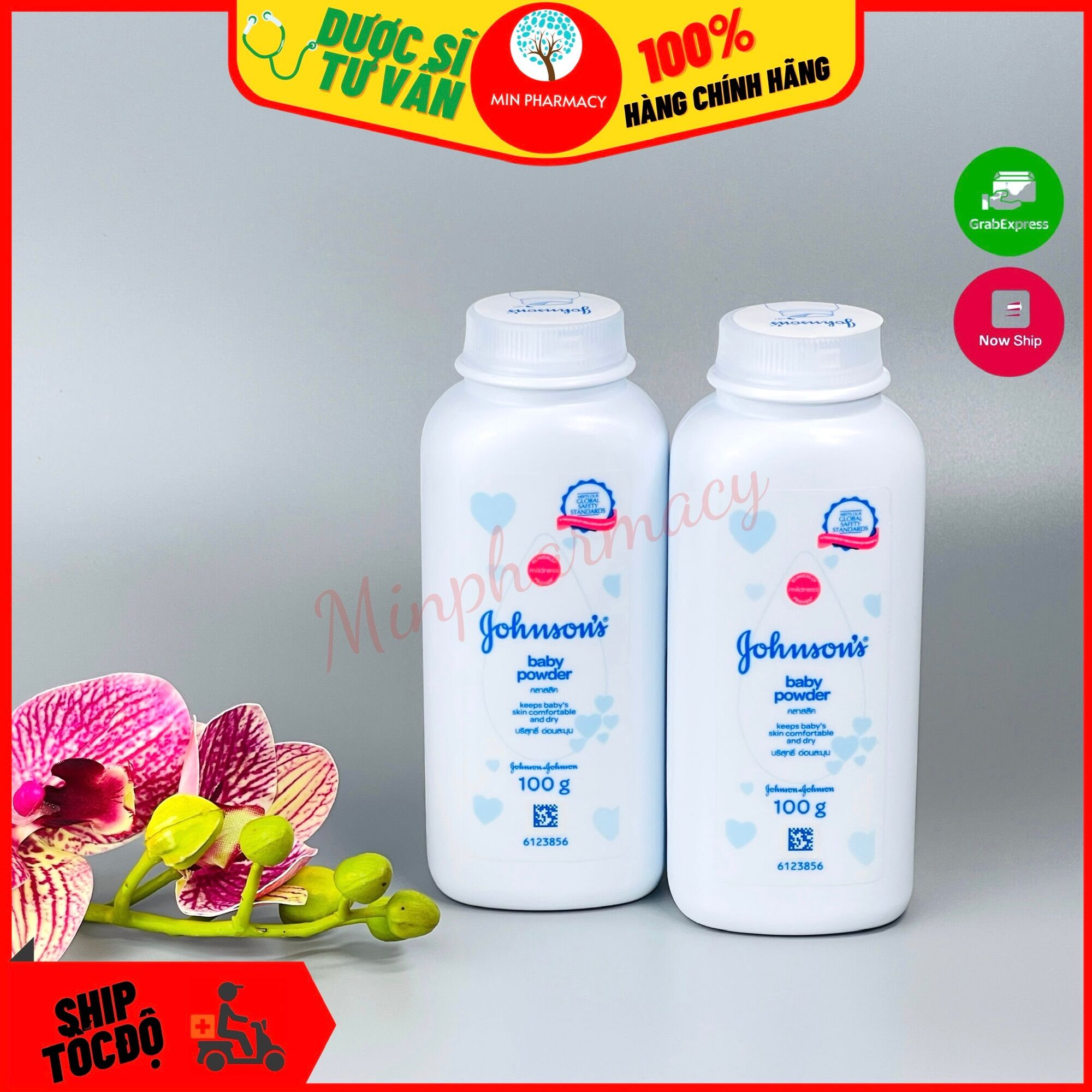 Phấn Thơm Em Bé Johnsons baby powder màu trắng 100g - Minpharmacy