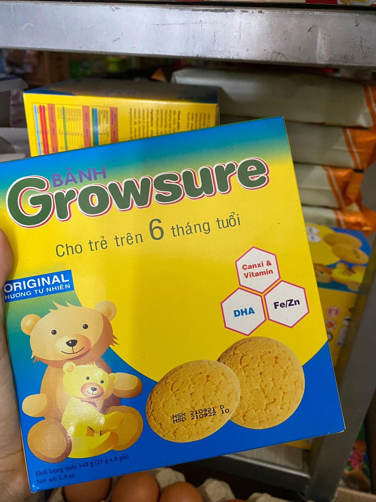 Bánh Ăn Dặm cho trẻ Growsure trên 6 tháng tuổi 168g 8 gói