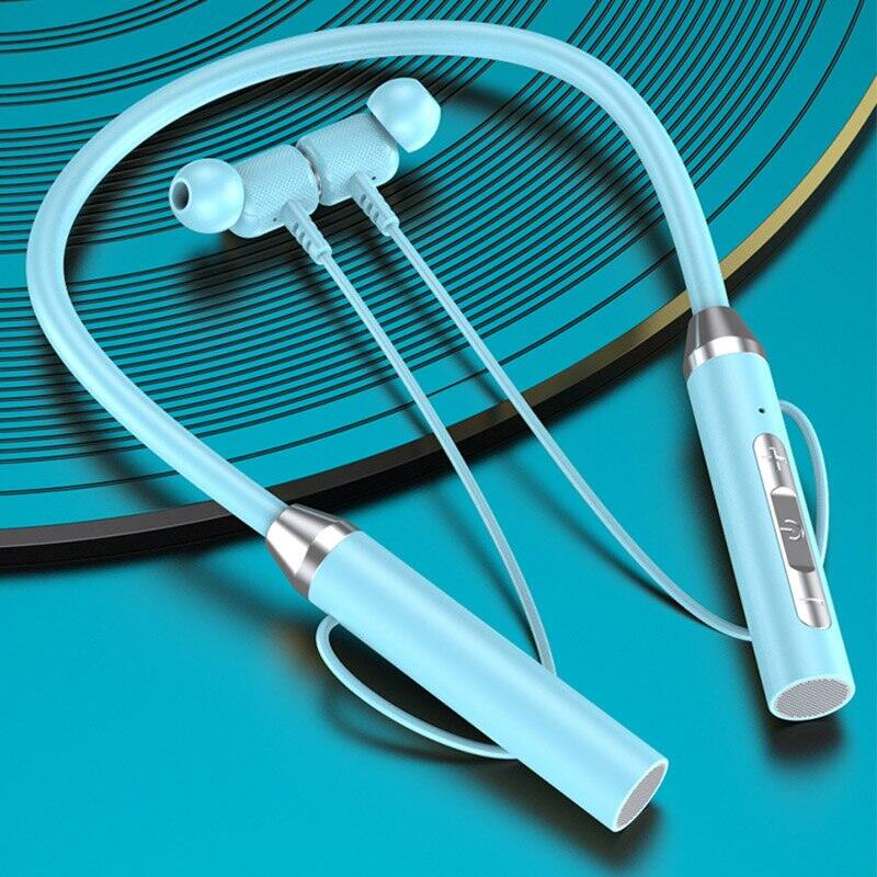 Tai nghe không dây bluetooth 5.0 đeo cổ tai nghe silicone hifi 9d stereo thể thao tai nghe halter không thấm nước từ earbuds