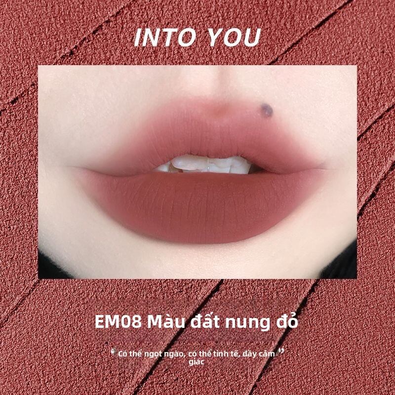 Son Môi into YOU Velvet Lip Mud 342 Son Bóng Mờ Màu Nude Son Môi Che Khuyết Điểm Son Môi Dạng Bột Dạ