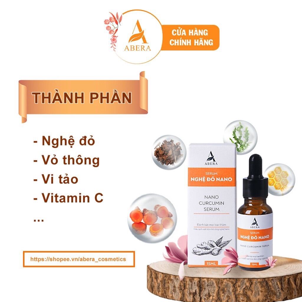 Serum làm hồng vùng kín, khử thâm vùng kín, serum thâm bẹn nghệ đỏ Nano ABERA 15ml