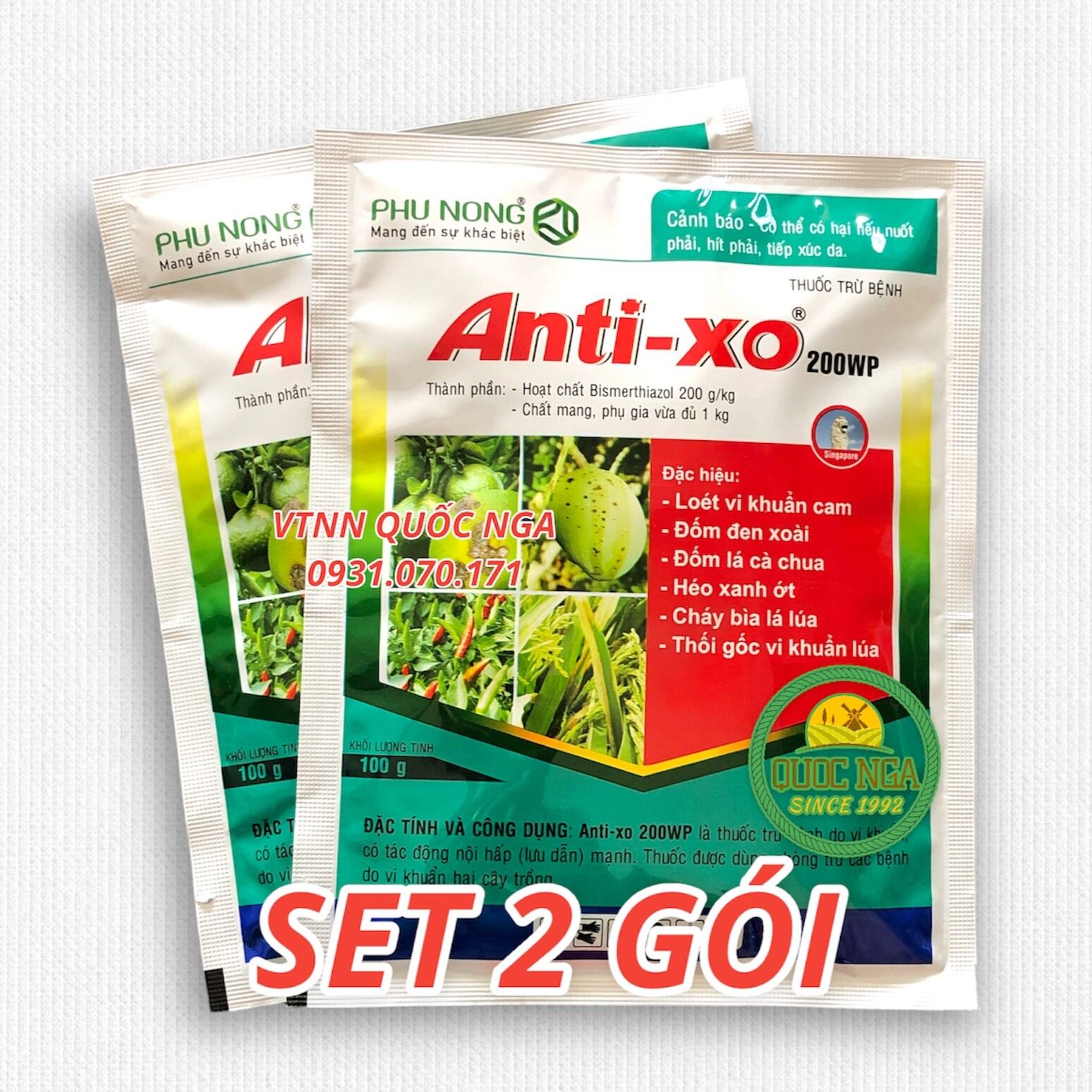 ANTI-XO 200WP - CHUYÊN TRỪ VI KHUẨN GÂY BỆNH THỐI TRÁI, HÉO XANH, ĐỐM LÁ