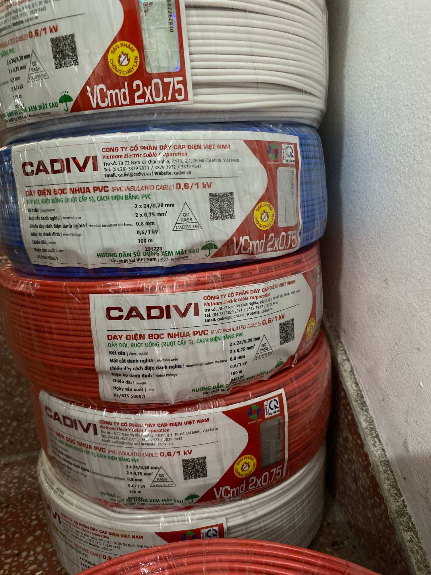 Dây điện cadivi đôi 2x0.75