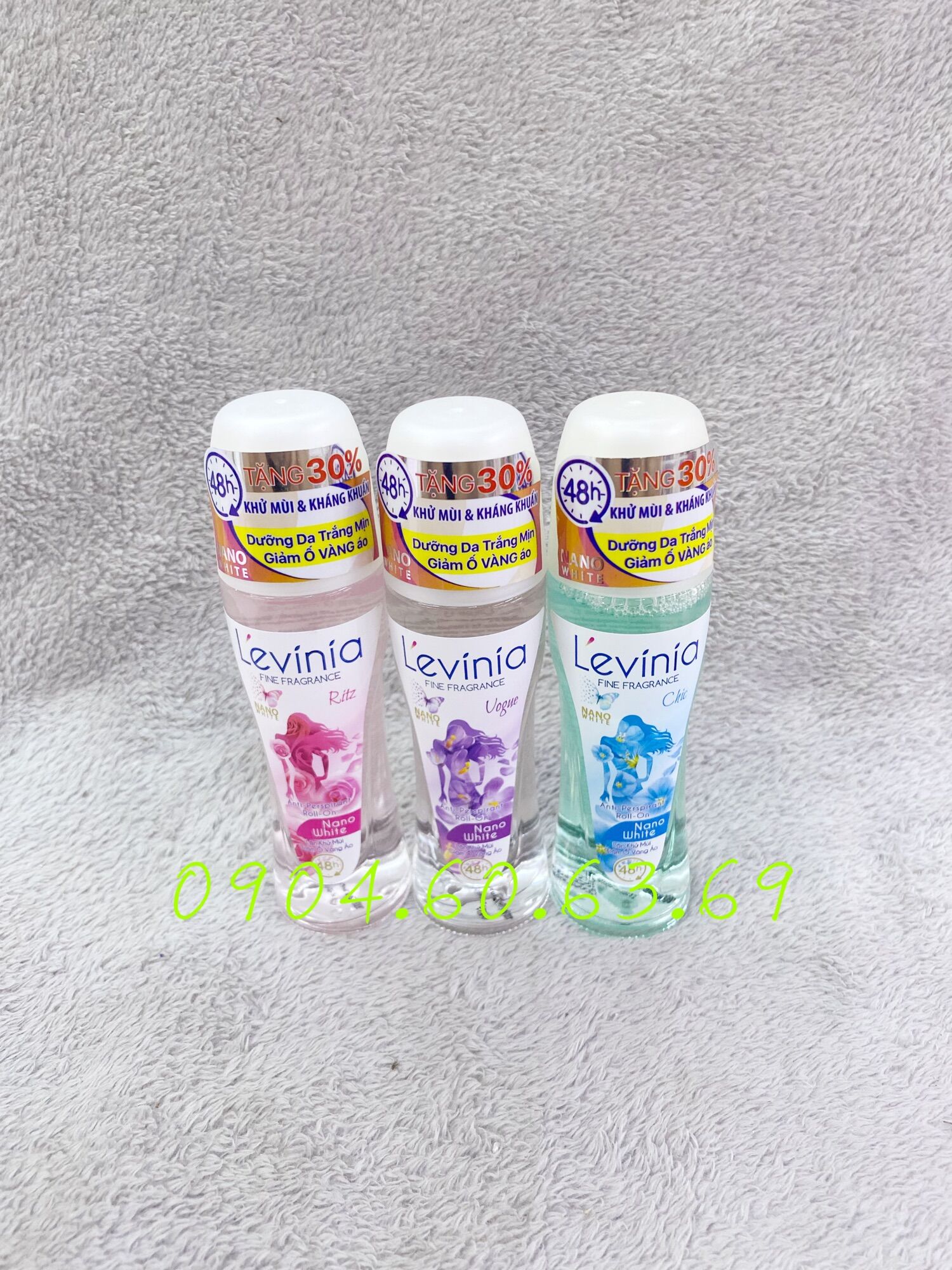 Lăn Khử Mùi Trắng Da Ngọc Trai LEVINIA 65g ( nước trong)