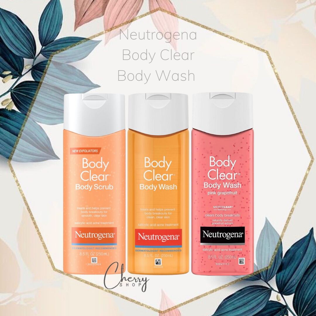 [Hàng Usa] Sữa Tắm Ngăn Ngừa Mụn Neutrogena Body Clear Body Wash Body Scrub & Pink Grapefruit (250Ml)