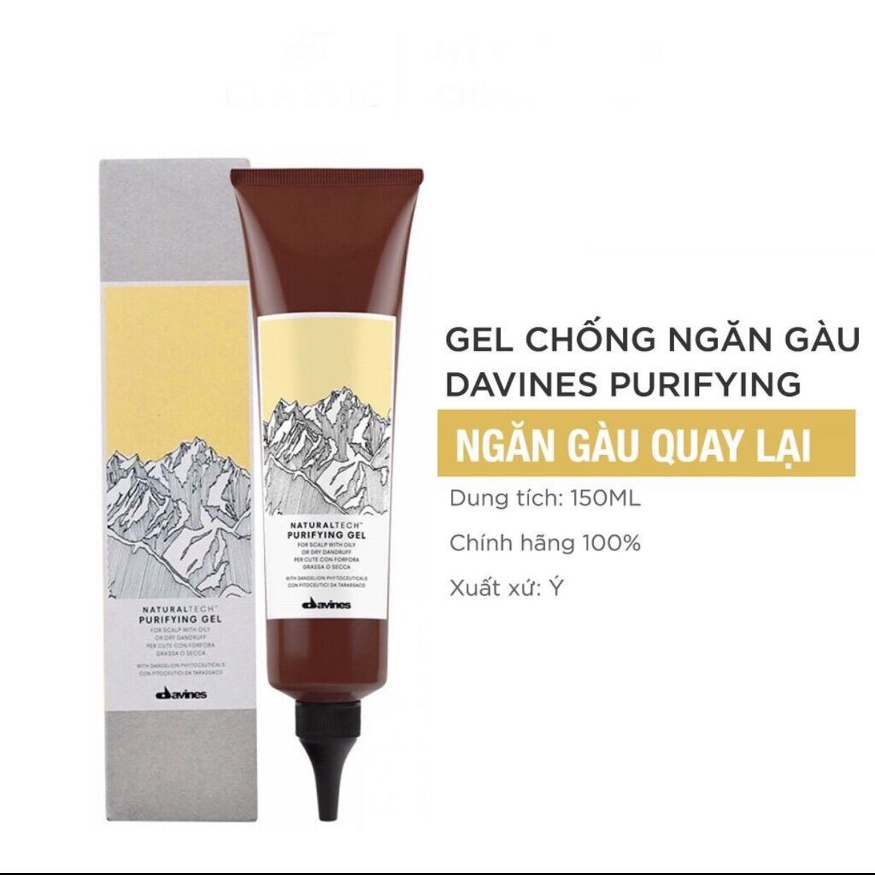 GEL CHỐNG VÀ NGĂN GÀU DAVINES Ý 150ML