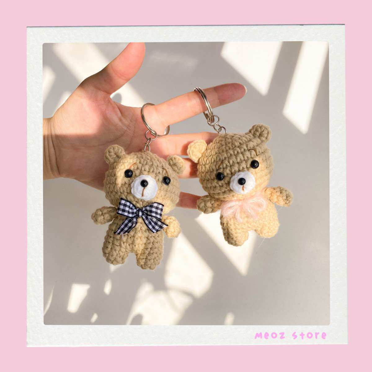 Móc khoá Gấu Couple handmade bằng len