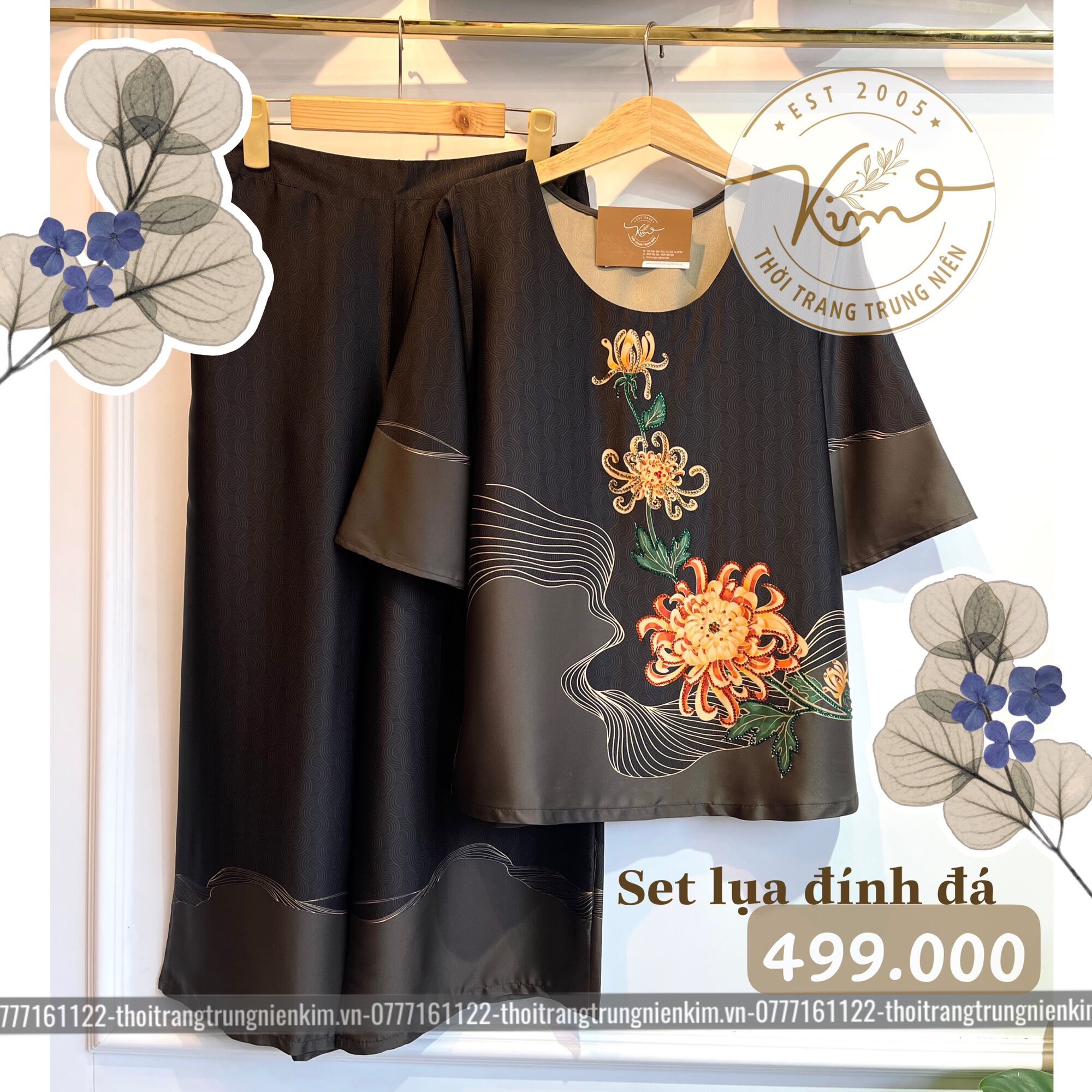 Set lụa đính đá sang trọng