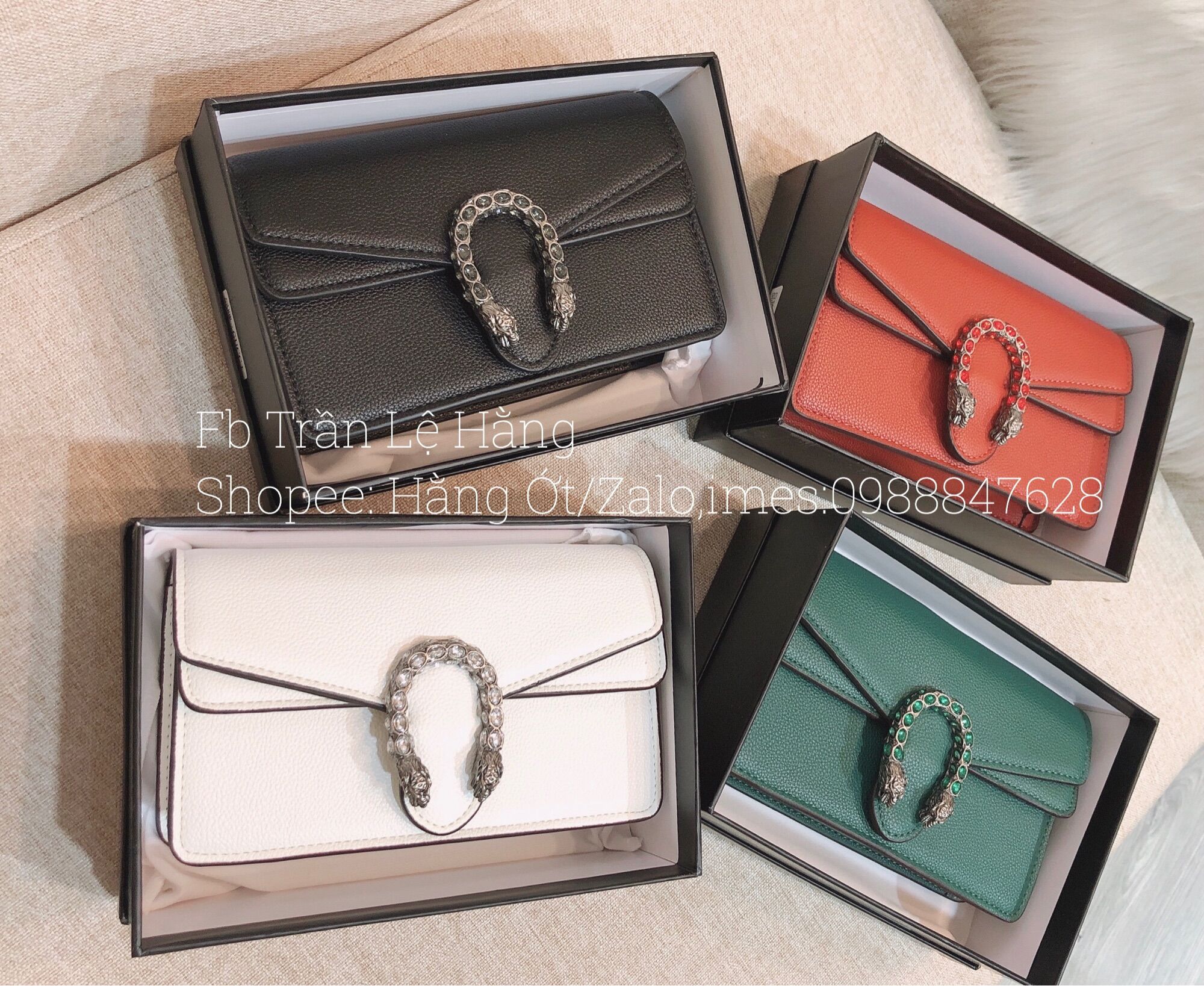 Túi chữ gg đầu rồng về đủ 2 size 18cm