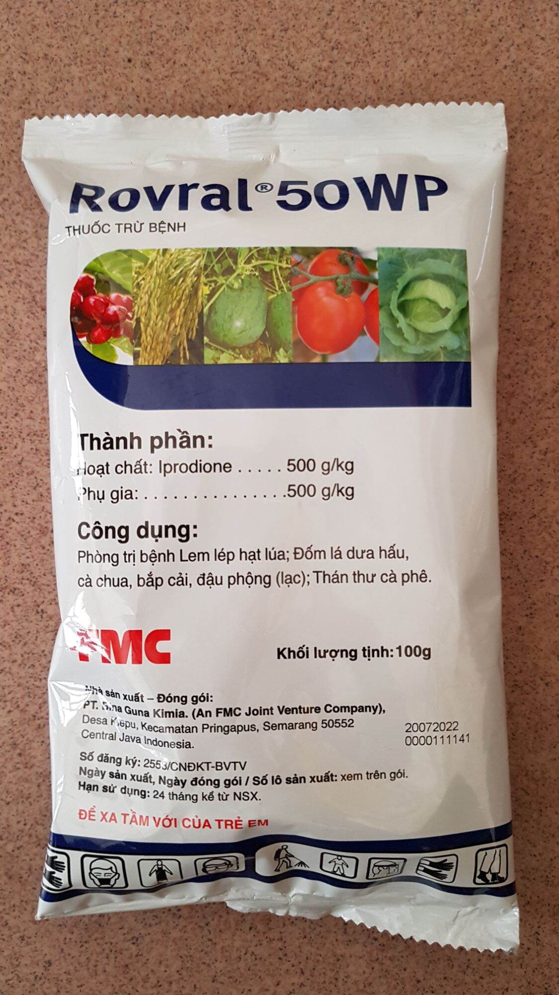 Thuốc trừ bệnh đốm lá, thán thư, lem lép hạt rovral 100gr