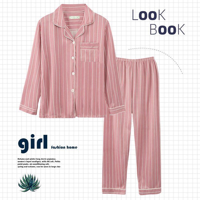 Bộ ngủ pijama nữ mặc nhà cotton sữa Quảng châu mềm mại dày dặn siêu xinh có size