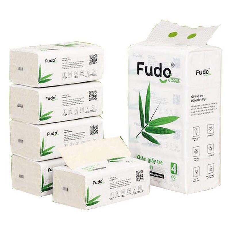 Lô 4 Gói Khăn Giấy Rút Bột Tre Tự Nhiên Fudo