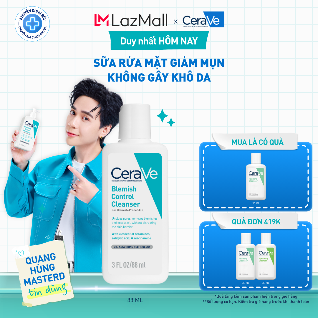 Sữa rửa mặt giảm mụn CeraVe Blemish Control Cleanser 88ml