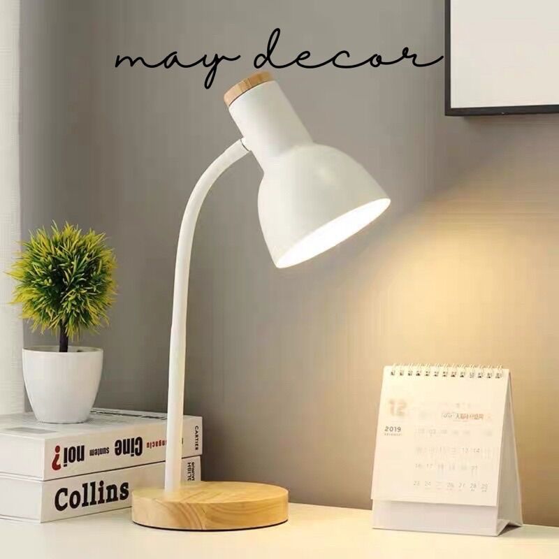 Đèn học đế gỗ để bàn bảo vệ mắt -may.decor-