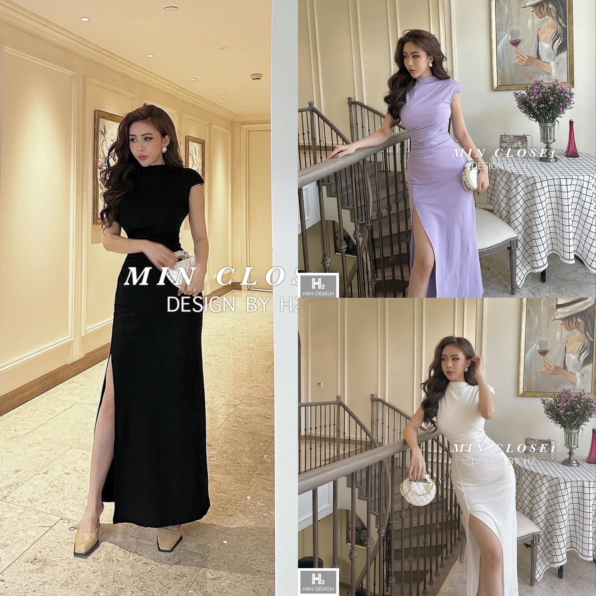 Váy body sườn xẻ tà Vy.Clothes