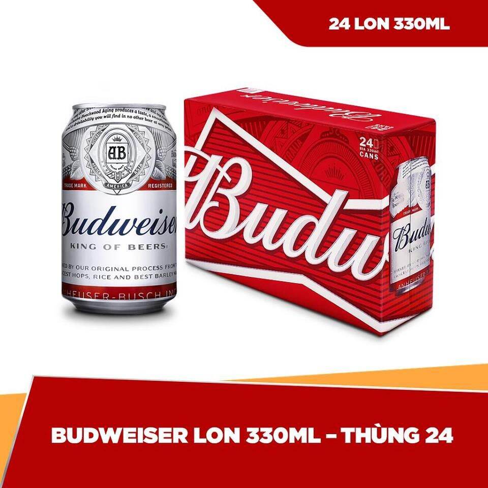 Thùng 24 lon bia Budweiser