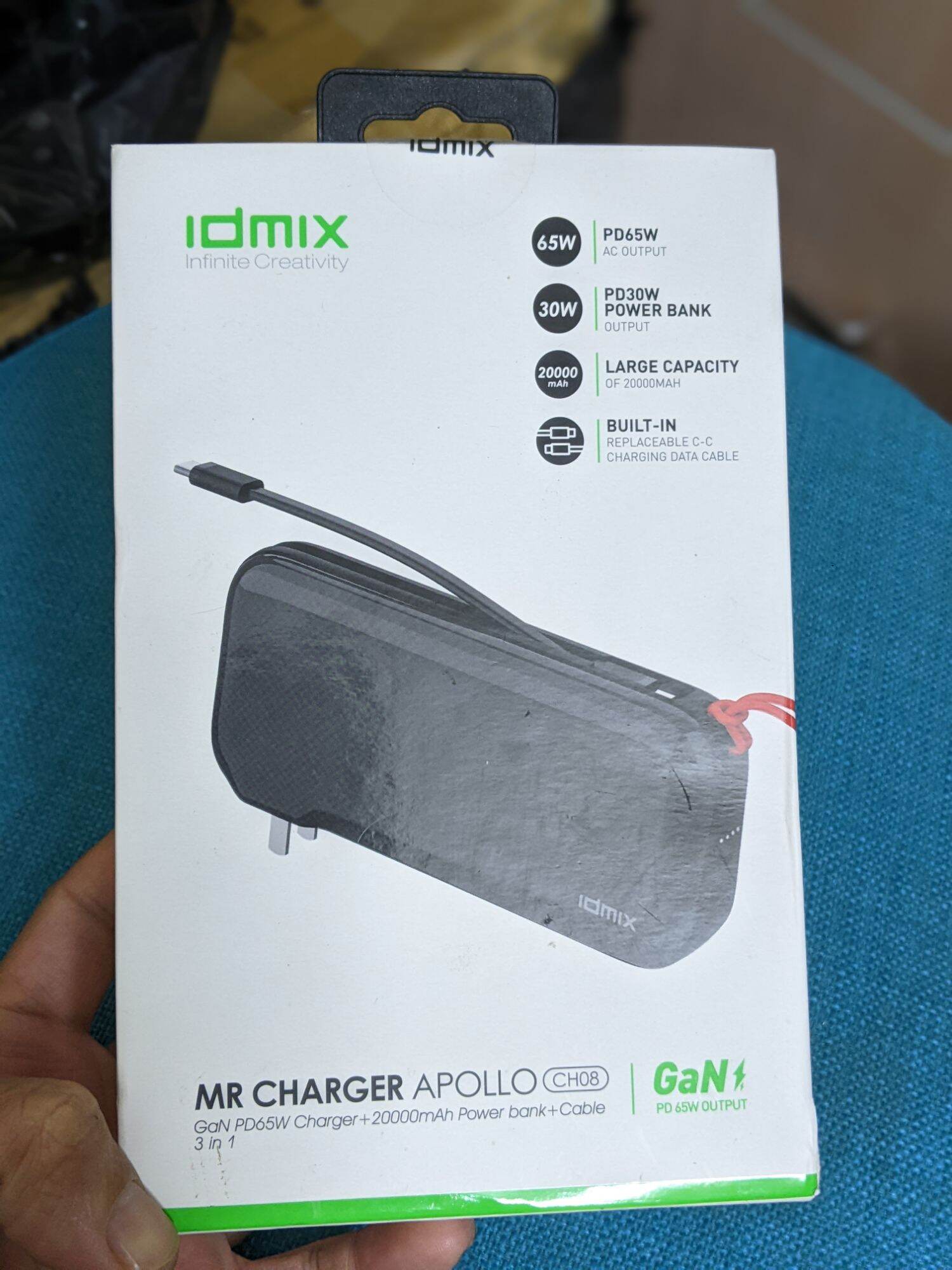 Sạc dự phòng 2 trong 1 idmix 20000mah pd 65w
