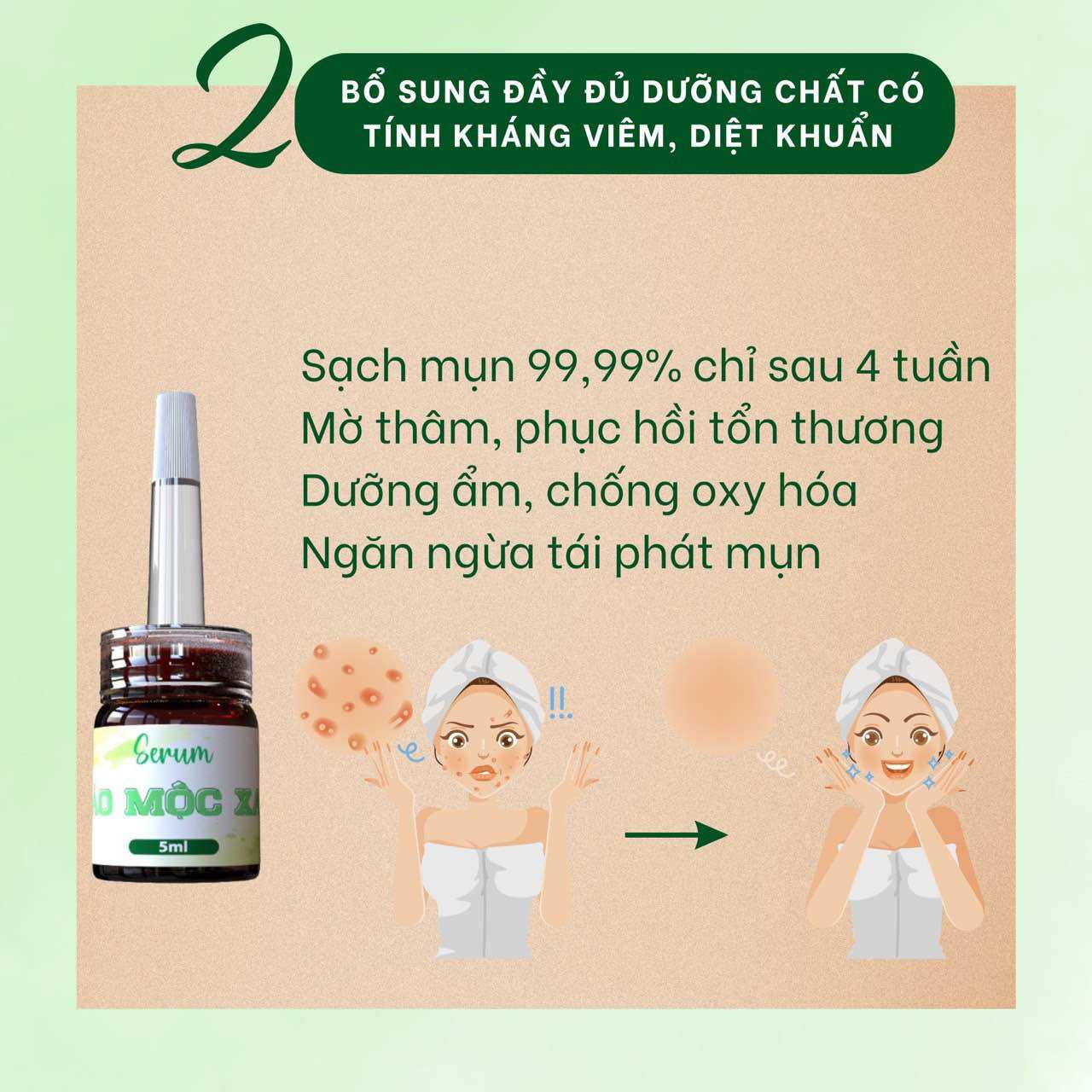 Combo Serum Thảo Mộc Xanh ( 1 SRM - 1 Serum Mụn - 1 Kem Face)